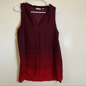 New York and company top sleeveless , size M red/burgundy